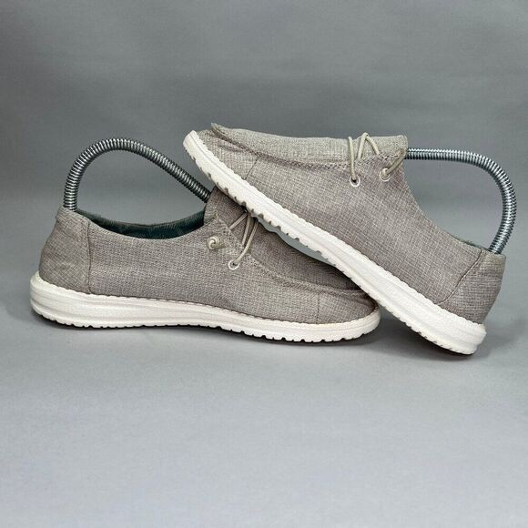 Hey Dude Women's Size 6 Wendy Chambray Beige Canvas Slip On Shoes - Picture 7 of 11